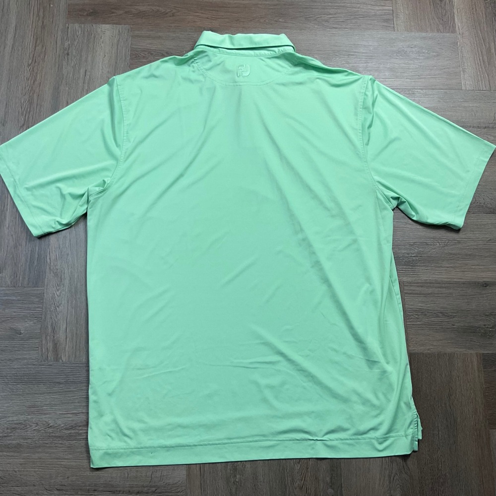 FootJoy Performance Golf FJ Logo Polo Shirt Mens XXL Mint Green Tennis Preppy - Picture 3 of 7
